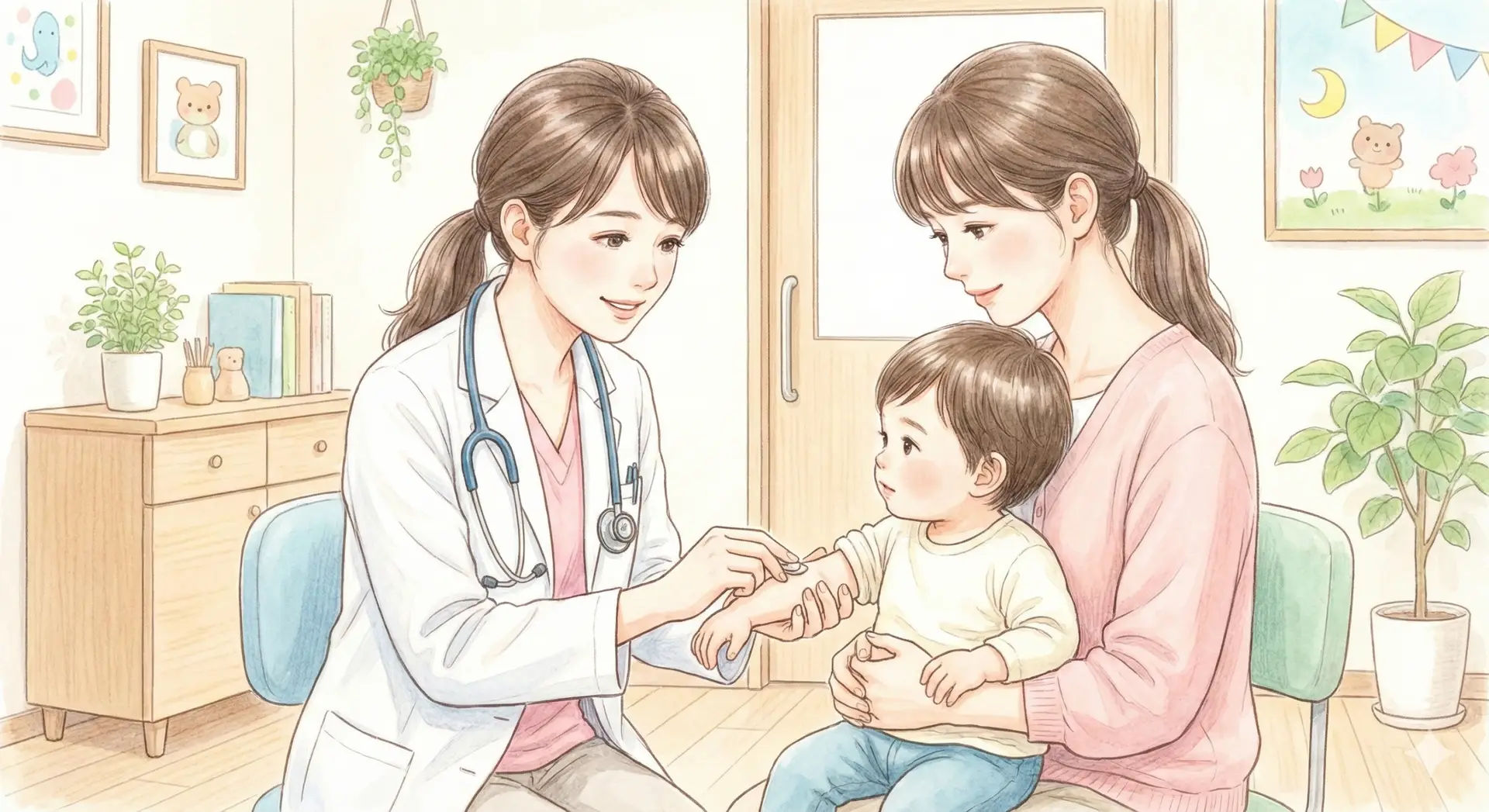 아토피 피부염 진료 일러스트