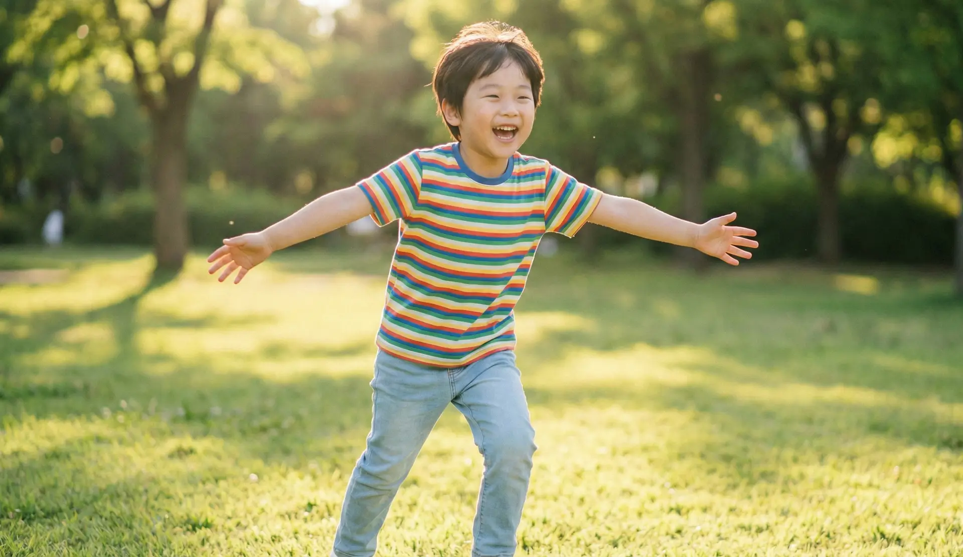 아이가 즐겁게 뛰어노는 모습